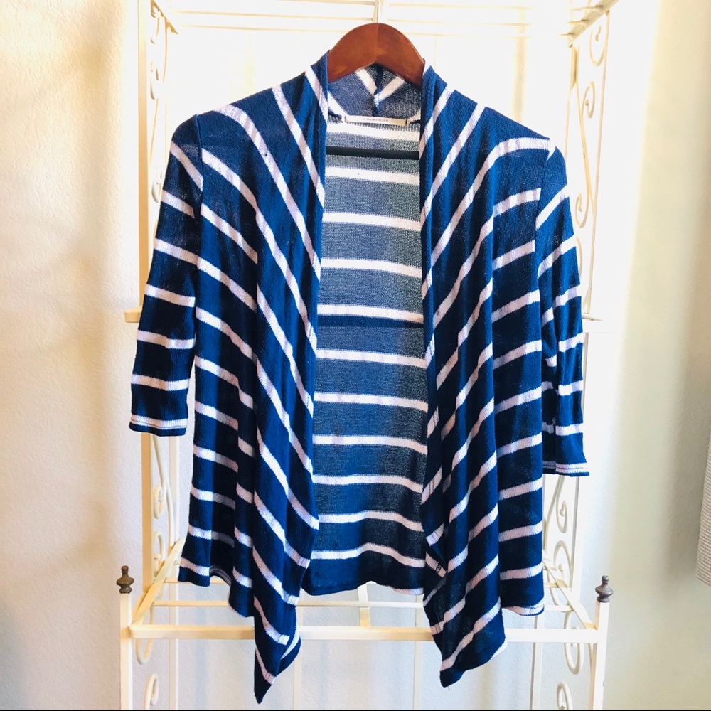 Navy Striped Cardigan